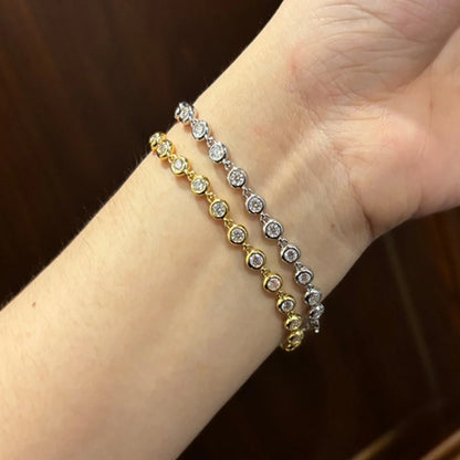 NKHOG 5mm Full Moissanite Bubble Bracelets For Women 925 Sterling Silver Double Color Diamond Bangle Party Jewelry GRA Wholesale